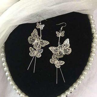 Cutout Butterfly Long Earring Earrings - One Size
