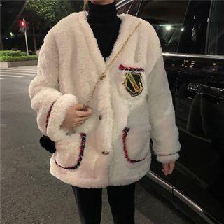 Fleece Button Jacket / Mock Neck Long-sleeve Top
