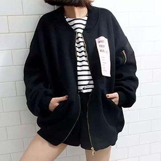 Couple Matching Lettering Bomber Jacket