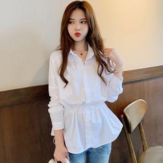 Long-sleeve Drawstring Shirt / Camisole Top