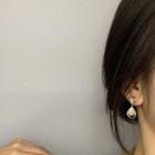 Geometric Stud Earring 1 Pair - Clip On Earring - Gold - One Size