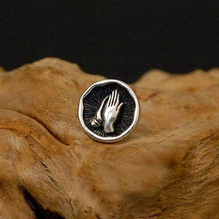 Praying Hands 925 Sterling Silver Single Stud Earring