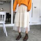 Plain Lace Midi Skirt