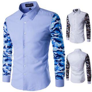 Camouflage Print Sleeve Shirt