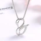 925 Sterling Silver Rhinestone Swan Pendant Necklace As Shown In Figure - One Size
