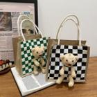 Bear Accent Checkerboard Handbag