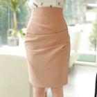 Shirred-side H-line Skirt