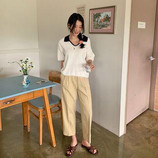 Baggy-fit Linen Dress Pants