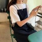 Short-sleeve T-shirt / Midi A-line Pinafore Dress