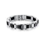Fashion Personality Silver Black Geometric 316l Stainless Steel Bracelet Silver - One Size