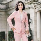 Single-breasted Blazer / Boot-cut Dress Pants / Set