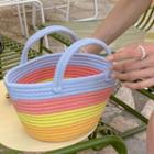 Stripe Basket Tote Bag Sky Blue - Sky Blue -