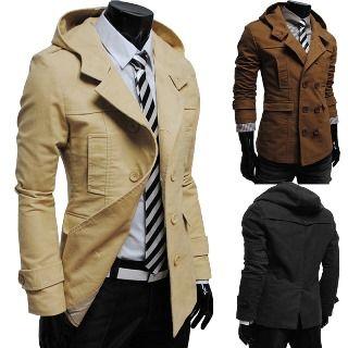 Double-breasted Hooded Trench Jacket