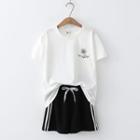 Set: Short-sleeve T-shirt + Striped Side Shorts