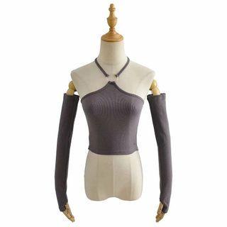 Set: Halter Camisole Top + Arm Sleeve