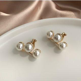 Faux Pearl Bean Earring