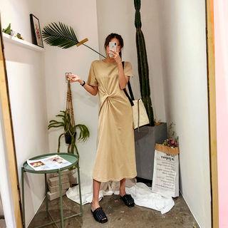 Knot-front Maxi T-shirt Dress