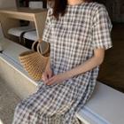 Tiered Plaid Maxi Dress