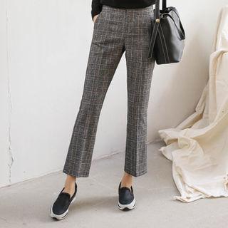 Patterned Boot-cut Pants In 2 Designs