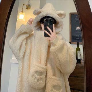 Fleece Sweatshirt With Hooded Scarf