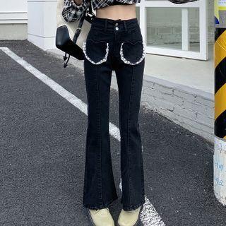 Lace Trim Bootcut Jeans
