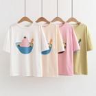 Short Sleeve Ice-cream Print T-shirt