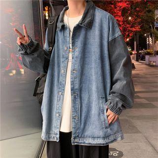 Color Block Panel Denim Jacket