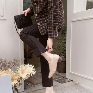 Band-waist Slit-side Dress Pants