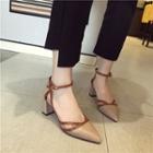 Chunky-heel Contrast-trim Sandals