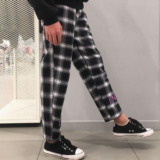 Plaid Couple Matching Straight Cut Pants