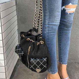 Drawcord Straw Backpack
