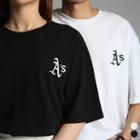 Couple Letter Embroidered Boxy-fit T-shirt