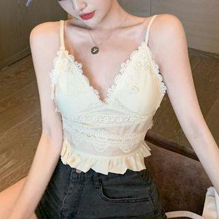 V-neck Sleeveless Top Almond - One Size