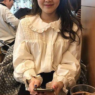 Peter-pan-collar Blouse Off-white - One Size