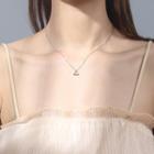 925 Sterling Silver Triangle Pendant Necklace With Necklace - 925 Silver - Silver - One Size
