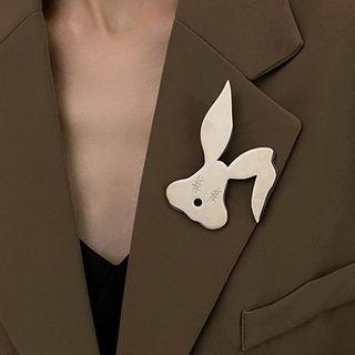 Rabbit Stainless Steel Brooch Silver - One Size