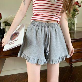 Ruffled Shorts Melange Gray - One Size