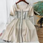 Square-neck Short-sleeve Knit Dress