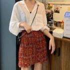 Plain Loose-fit Shirt / Floral Skirt