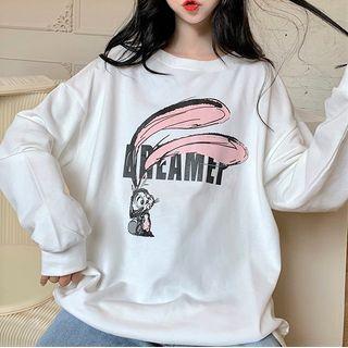 Loose-fit Long Sleeve Lettering Sweatshirt