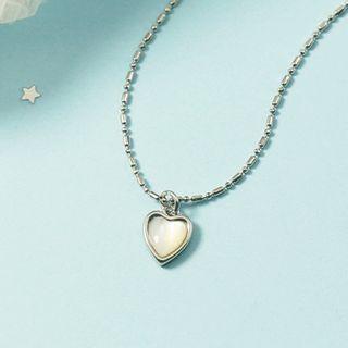 Shell Heart Pendant Necklace As Shown In Figure - One Size