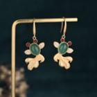 Goldfish Faux Gemstone Alloy Dangle Earring Cp181 - 1 Pair - Red & Green & Gold - One Size