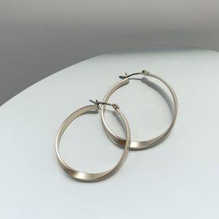 Alloy Hoop Earring 1 Pair - Alloy Hoop Earring - Silver - One Size