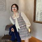 Plain Blazer / Frilled Long-sleeve Loose-fit Blouse / Tweed Sleeveless Top / Skirt