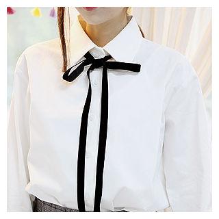 Long-sleeve Tie-front Shirt