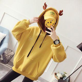 Antler Letter Embroidered Hoodie