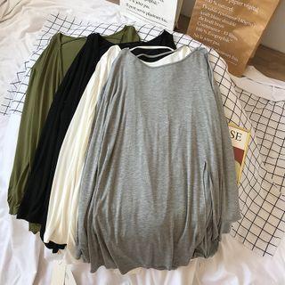 Long Sleeve Oversized Slit Top