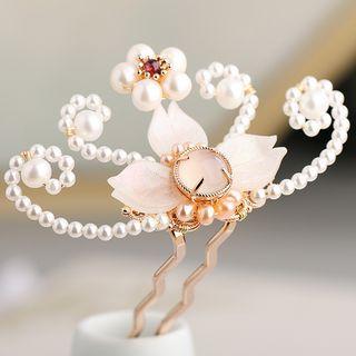 Retro Freshwater Pearl Flower Hair Stick