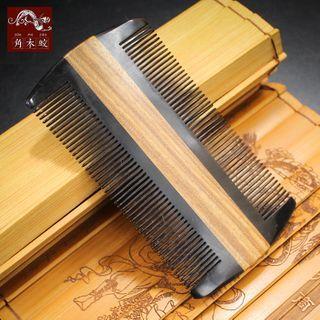 Dual Side Wooden Hair Comb As Shown In Figure - One Size