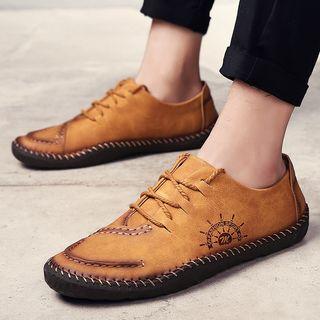Stitched Printed Lace-up Sneakers